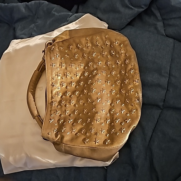 *JIMMY CHOO* GOLD STAR STUDDED HANDBAG sells new $1695+$895 NEW MATCHING WALLET - Picture 2 of 7